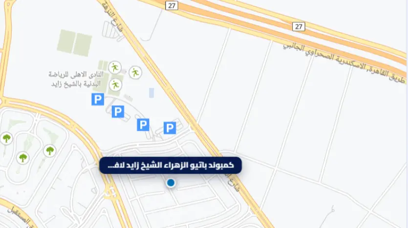 خريطة فلل الباتيو الزهراء الشيخ زايد