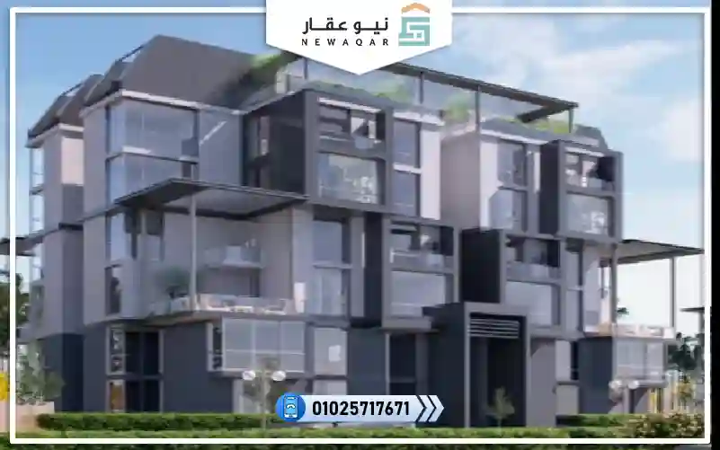 شقة للبيع 285م بفيو على لاندسكيب فى بلوم فيلدز المستقبل