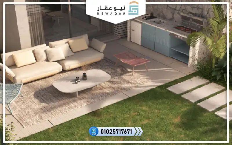 شاليه 127م غرفتين فيو علي البحر مباشره ذا ميد الساحل الشمالي