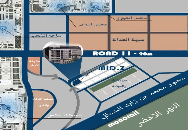 مكتب اداري للبيع 65متر مول ميد زي العاصمة الادارية Mall Mid Z New Capital