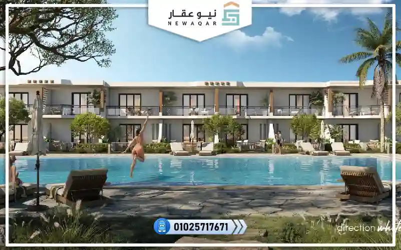 تاون هاوس كورنر 180م للبيع بحديقة 50م قرية دايركشن وايت الساحل الشمالي