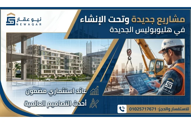 مشاريع جديدة وتحت الإنشاء في هليوبوليس الجديدة