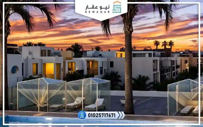شاليه للبيع 42م قرية نورث كود الساحل الشمالي بفيو لاجون مباشرة