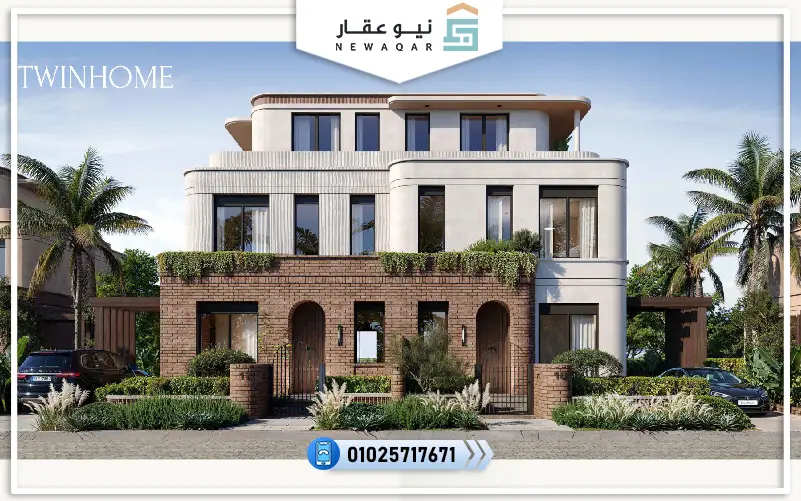 توين هاوس للبيع 340م كمبوندكريسينت ووك التجمع السادس