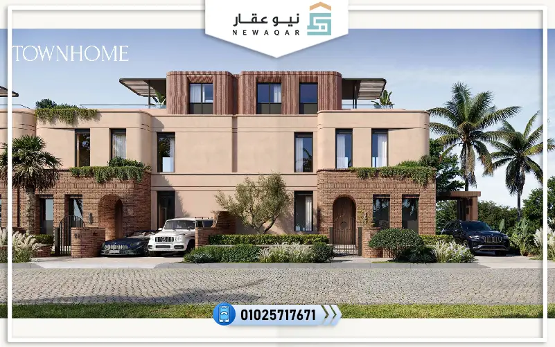 تاون هاوس كورنرللبيع 306م كمبوند كريسينت التجمع السادس