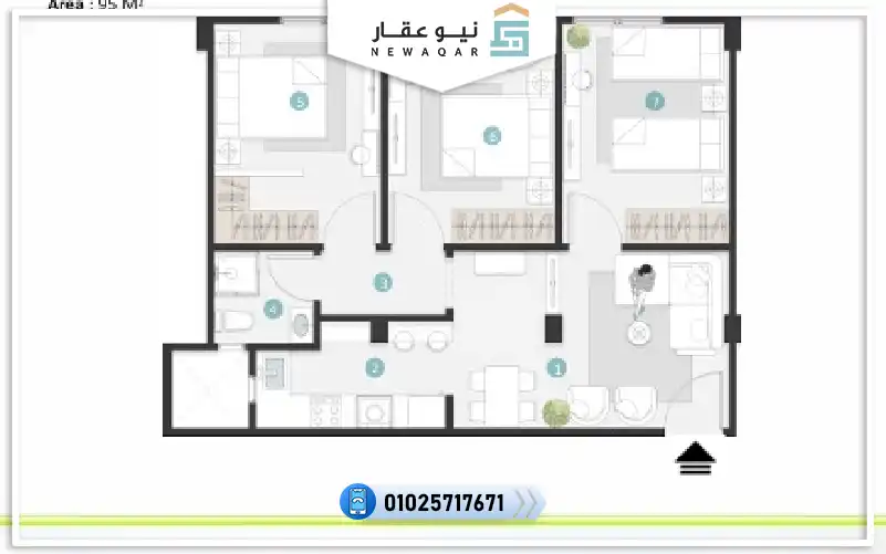 شاليه للبيع 95م قرية بيسكاي سوما باي البحر الاحمر