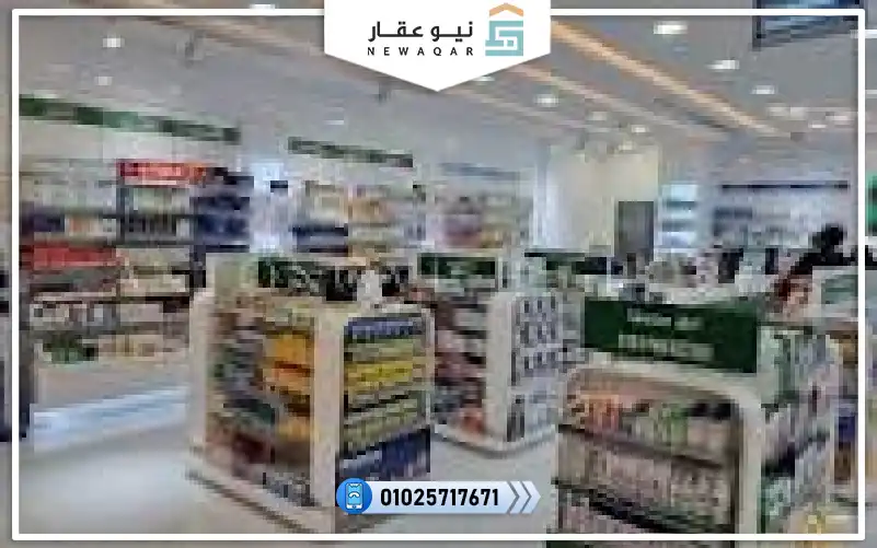 صيدلية 74م للبيع في جذب بلازا العبور الجديدة بخصم 15%