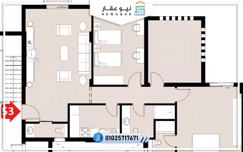 شقة 170م للبيع 3 غرف و3 حمام استلام سنه ونص