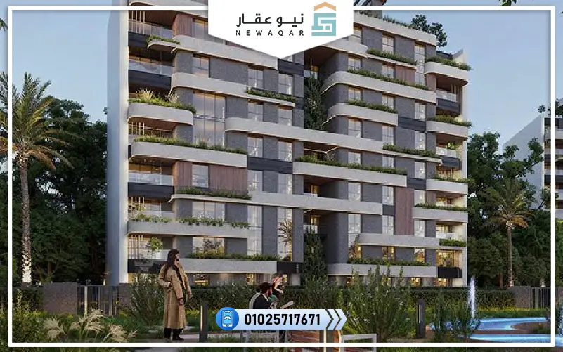 شقة للبيع 108م بجاردن 23م ساج ليكس ريزيدنس