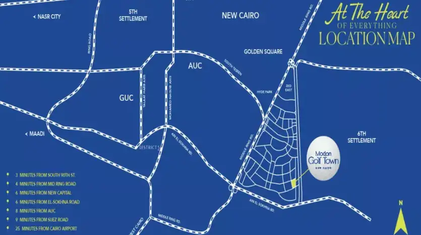 موقع مدن التجمع السادس