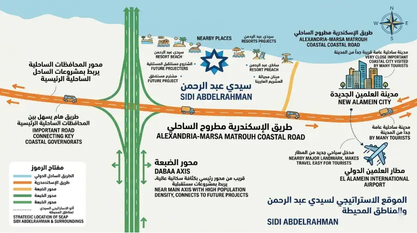 موقع قرية ات سيدي عبدالرحمن At الساحل الشمالي