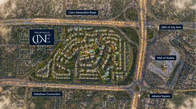 خريطة كمبوند بالم هيلز وان 6 أكتوبر