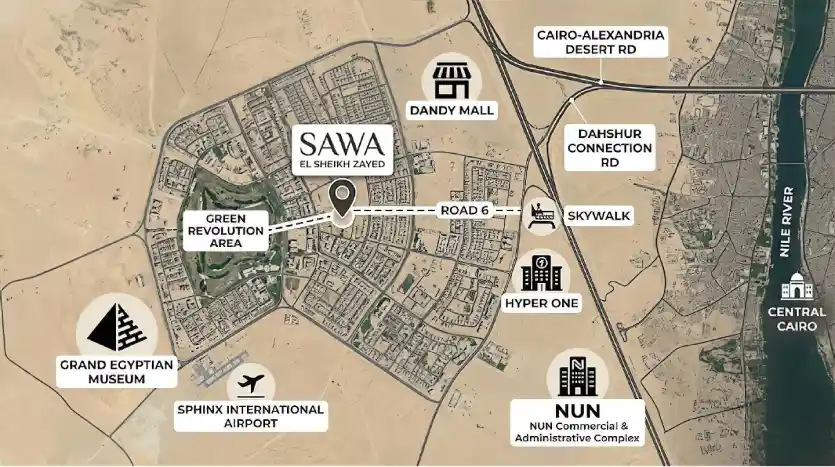 خريطة ساوا الشيخ زايد