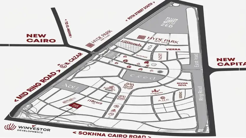 خريطة Aurevia New Cairo