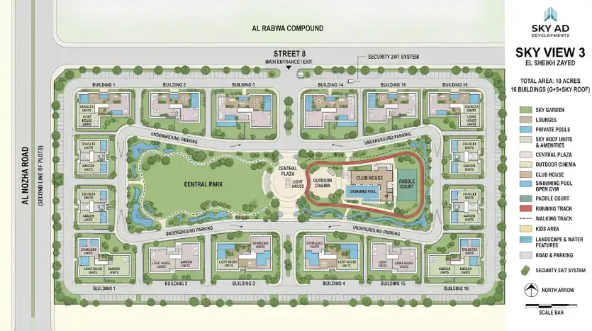 ماستر بلان Masterplan Compound Sky view 3 Zayed