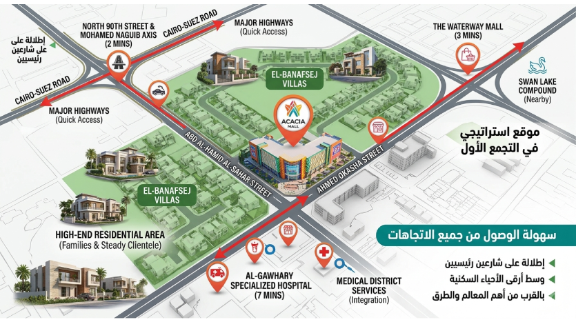 موقع مول أكاسيا القاهرة الجديدة