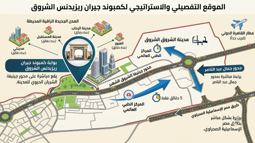 موقع كمبوند Geran Residence الشروق سيتي