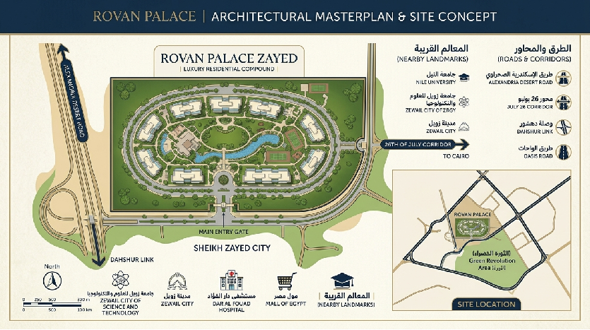 أين يتواجد مشروع Rovan palace Zayed ؟