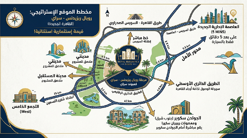 موقع كمبوند سراي مرحلة Royal Residence