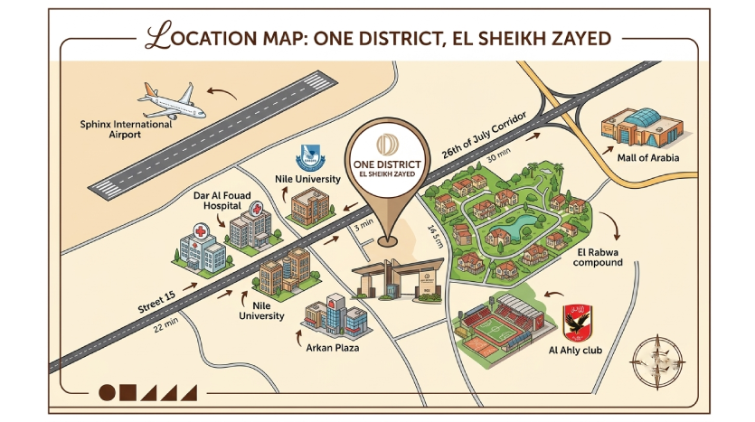 موقع كمبوند One District زايد