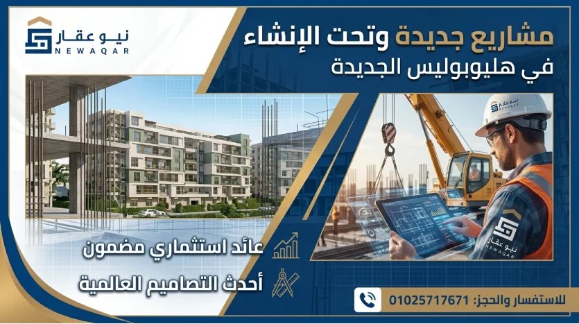 معلومات عن مشاريع جديدة وتحت الإنشاء في هليوبوليس الجديدة