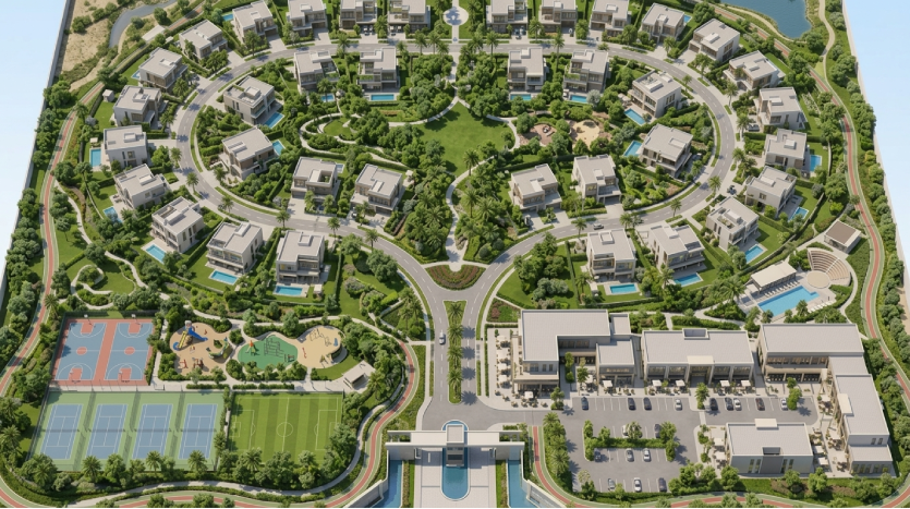 المخطط العام لمشروع Villas The Que Gardens Obour