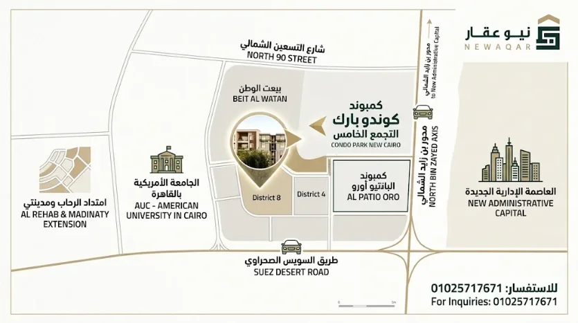موقع مشروع Condo Park New Cairo
