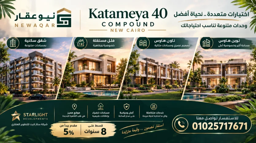 شقق Katameya 40 للبيع في القاهرة الجديدة