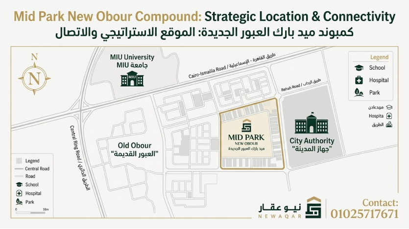 موقع مشروع Mid Park New Obour