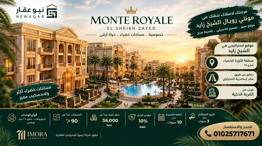 مميزات السكن والاستثمار في كمبوند Monte Royal الشيخ زايد