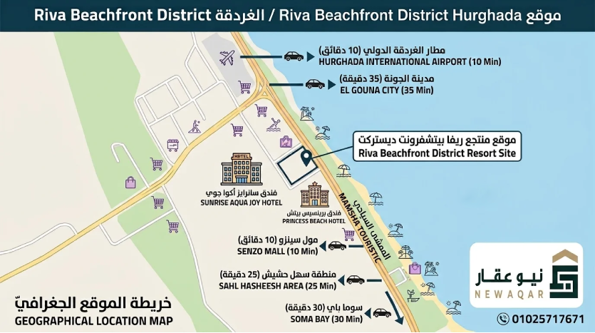 موقع منتجع Riva Beachfront District الغردقة