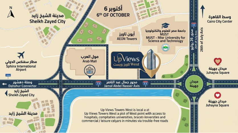 أهم المعالم حول Up Views Towers West